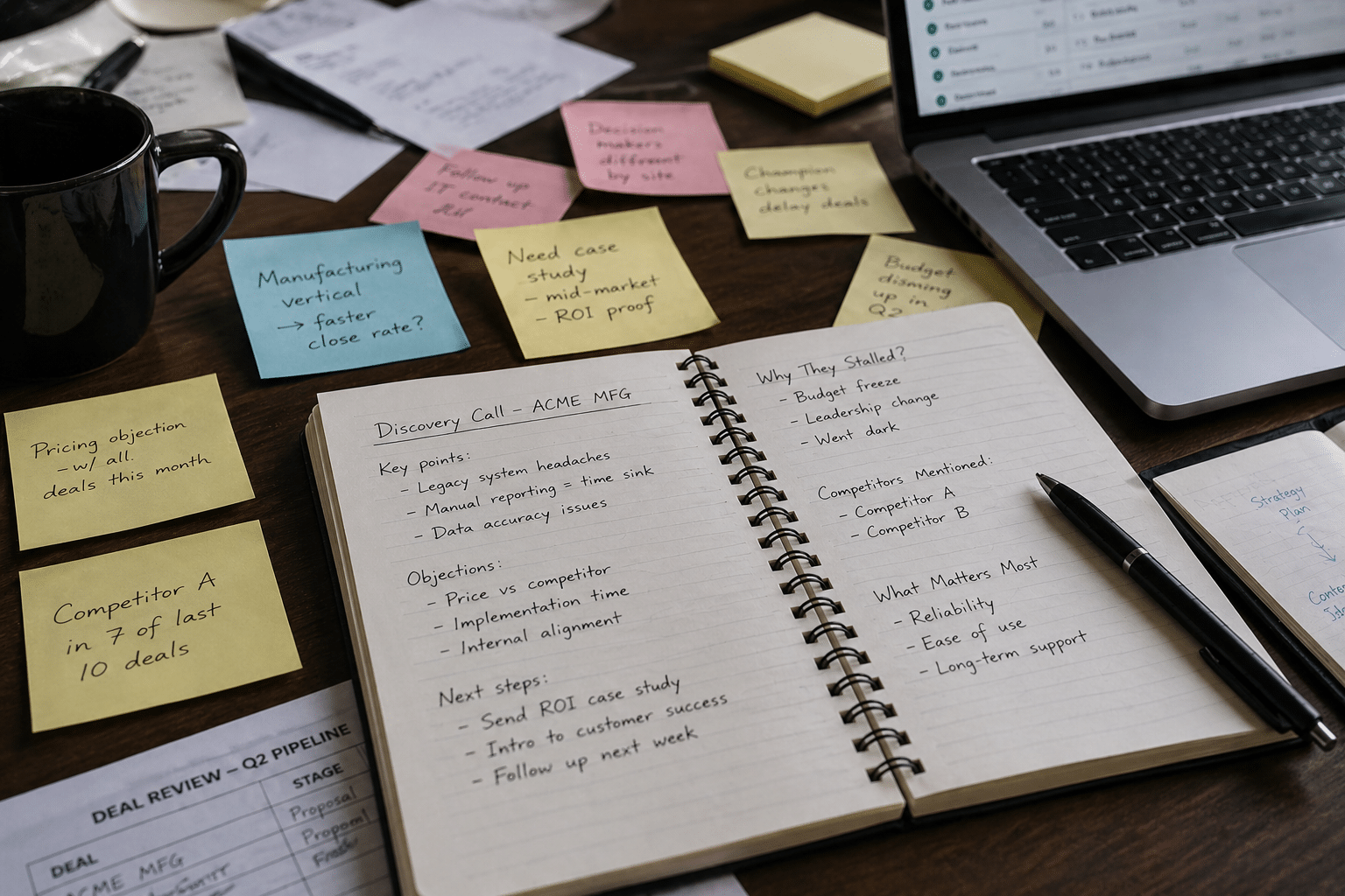 Messy Sales Rep Desk